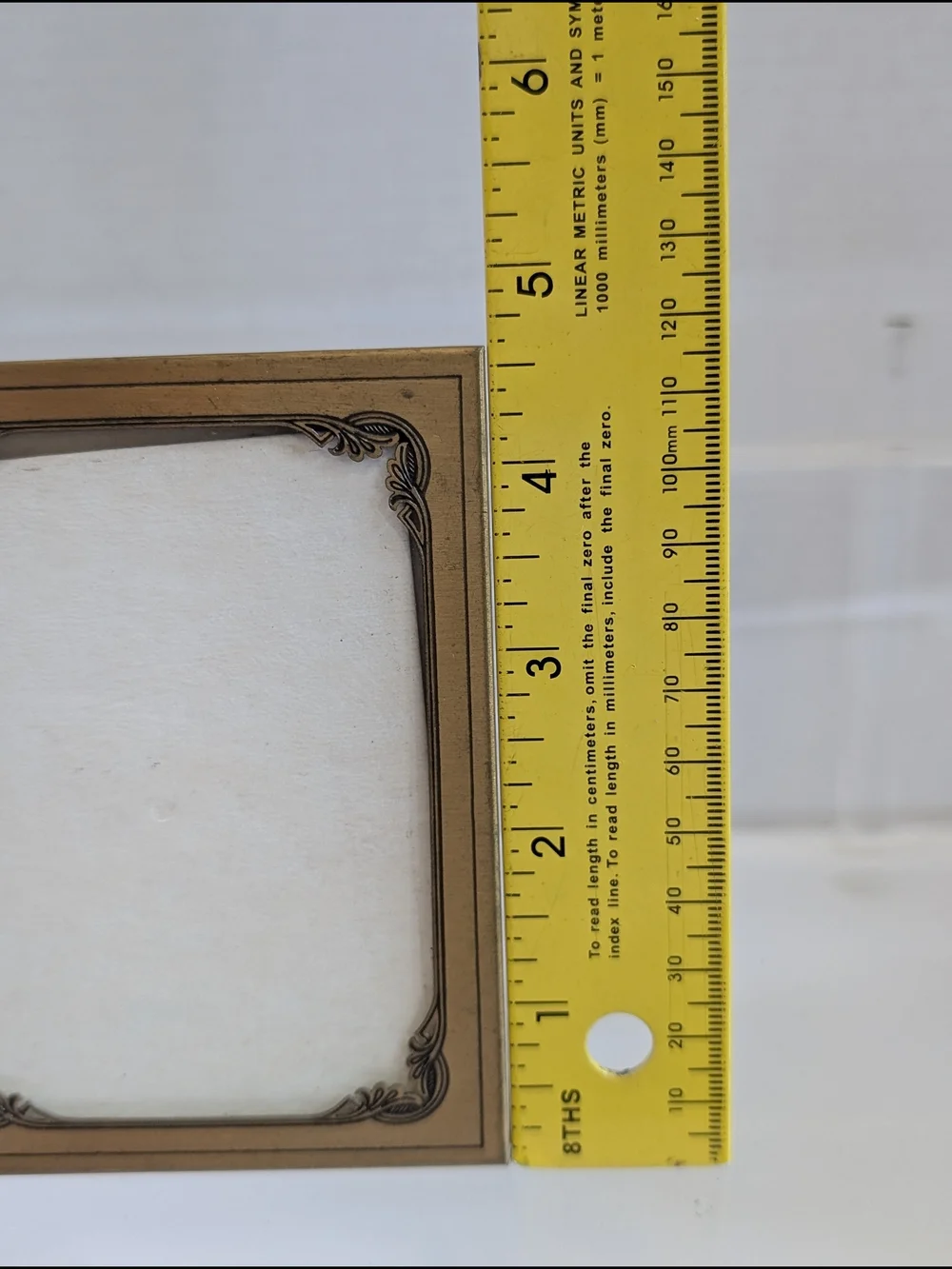 Vintage M.W. CARR Solid Brass Gold decorative corners accent Picture Photo Frame